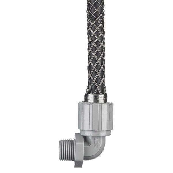 Deluxe Cord Grip, 90, 1/2 in NPT, Nylon Body, Stainless Steel Grip